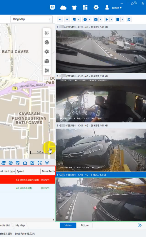 CareDrive CMS live vehicle tracking and video monitoring interface part 3