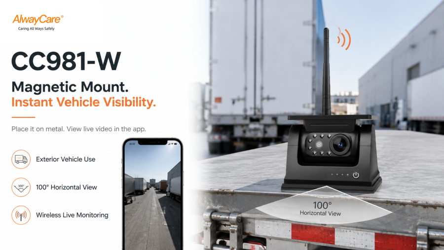 CC981-W Solar-Powered Magnetic Wireless Vehicle Backup Camera — product view 3