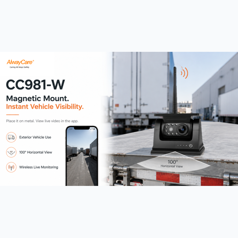 -20℃ ~ +70℃ Power & Operating Range - CC981-W Solar-Powered Magnetic Wireless Vehicle Backup Camera