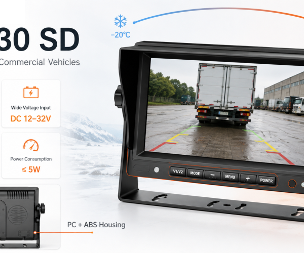 DP230-A 7" Quad-Split 4-Channel Commercial Vehicle Monitor