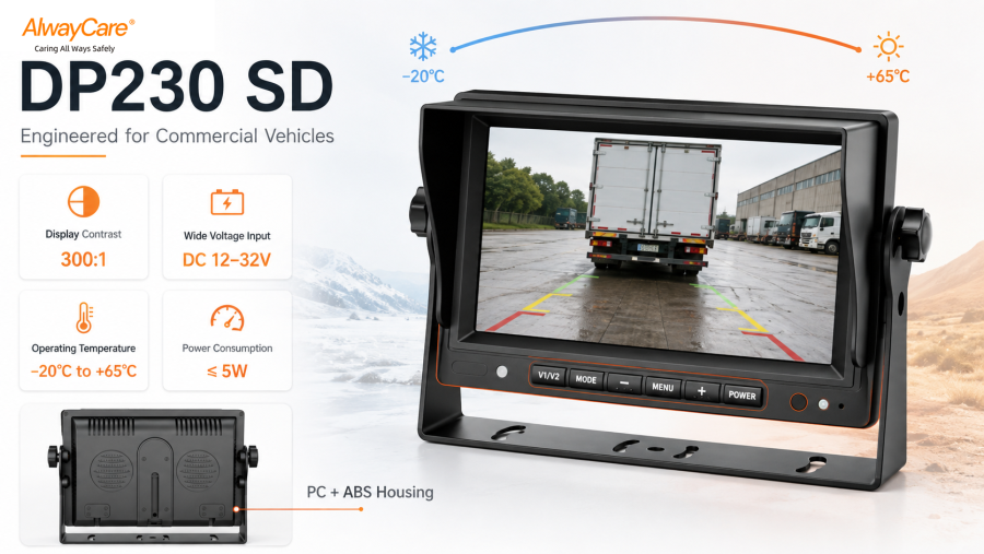 DP230-SD 7" Standard Definition Commercial Vehicle Monitor — product view 4