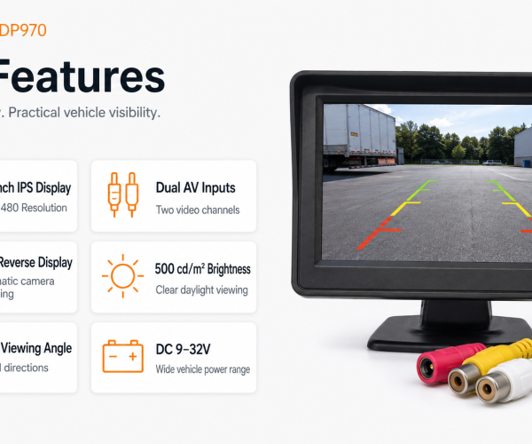 DP970 4.3" Compact In-Cab Commercial Vehicle Monitor