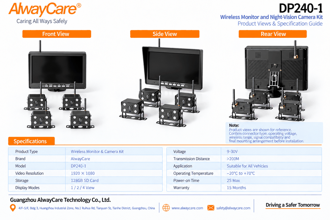 AlwayCare DP240-1 Wireless Monitor and Night-Vision Camera Kit Specifications and Product Views