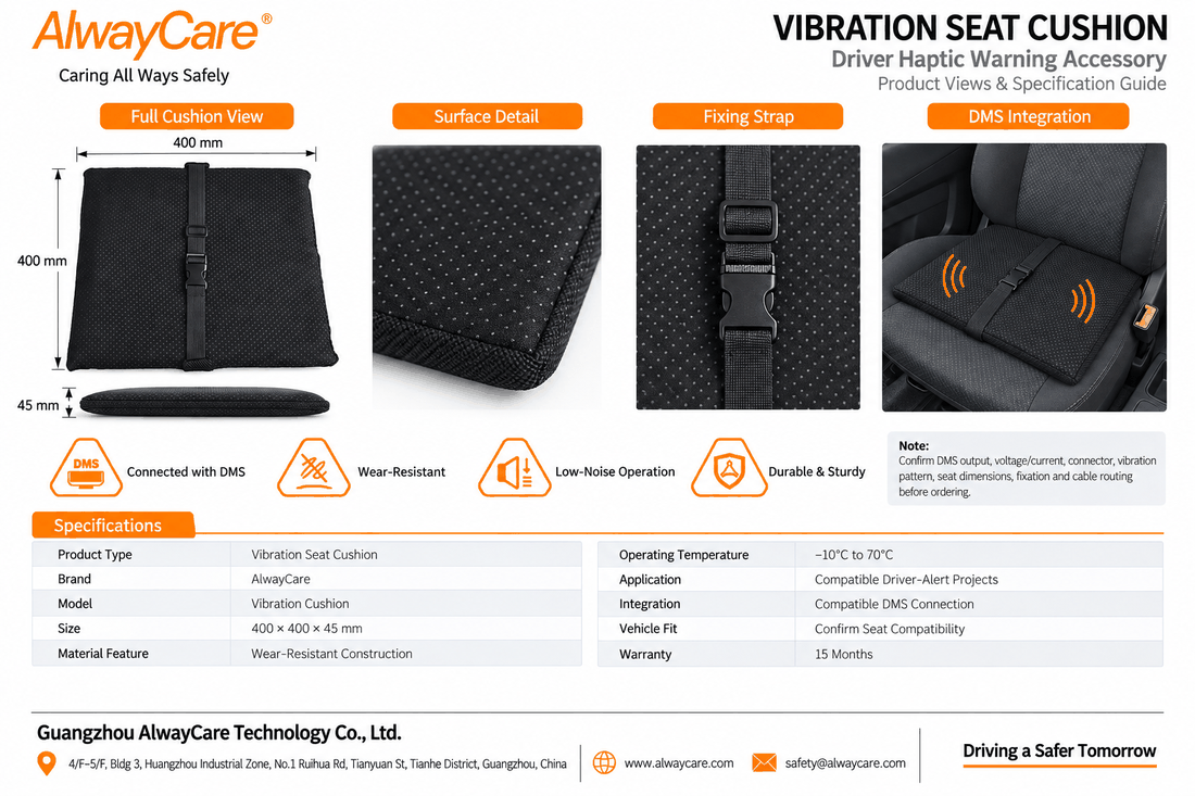 AlwayCare Vibration Seat Cushion for Driver Warning Systems Specifications and Product Views