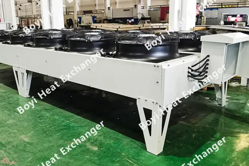 Multiple V-type dry coolers installed for industrial heat rejection