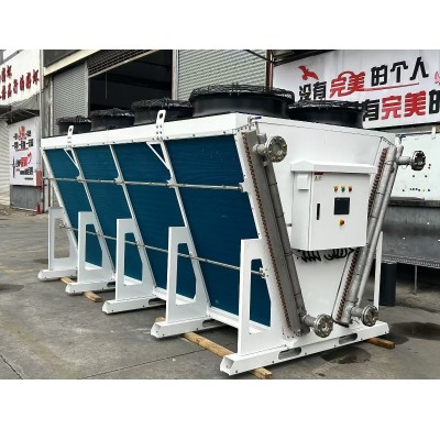 350KW Copper Tube V-type Dry Cooler for Food & Beverage Processing