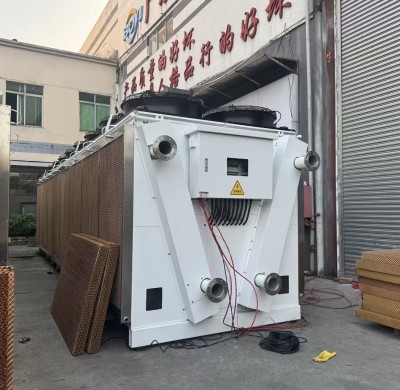 BOYI Customized 2500KW Stainless Steel Tube V-type Dry Cooler with Wet Pads for Mining Field