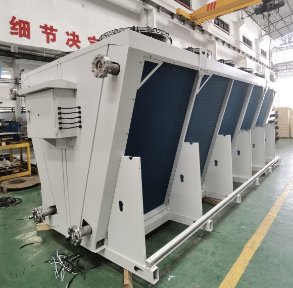 350KW Copper Tube V-type Dry Cooler for Food & Beverage Processing