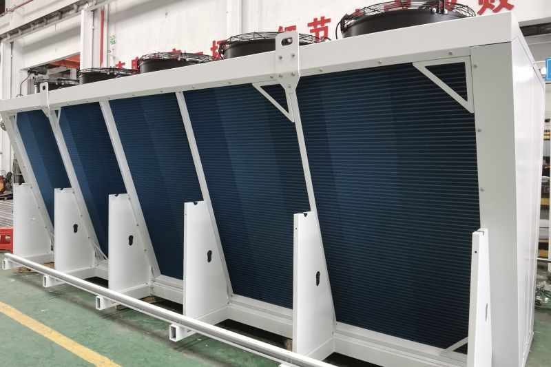 350KW copper tube V-type dry cooler for closed-loop heat rejection