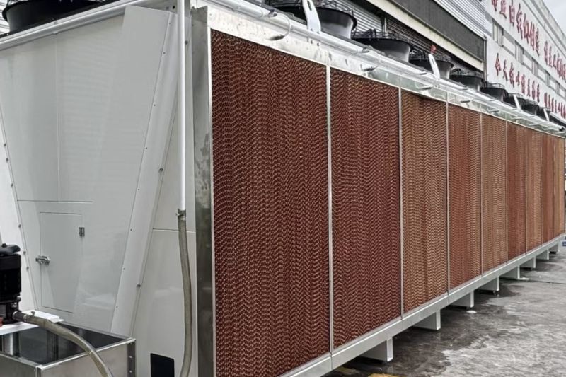 Custom V-type dry cooler designed and manufactured by Boyi Cooling for OEM brand owner