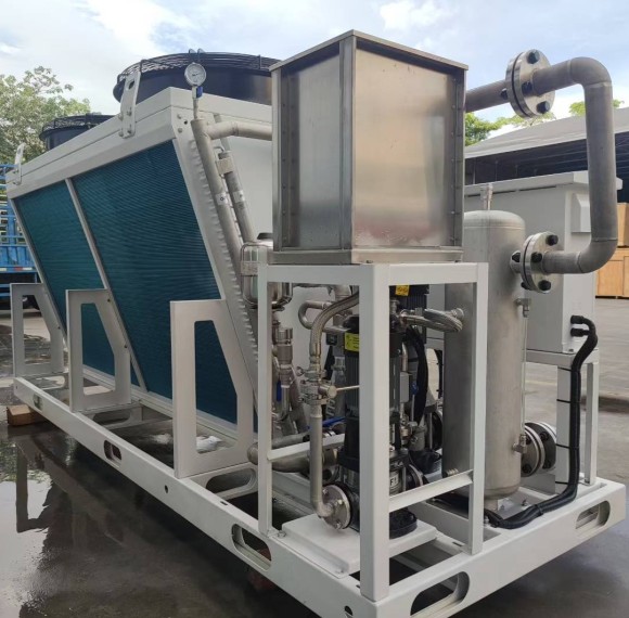 60KW Copper Tube V-type Dry Cooler for Chemical Industry