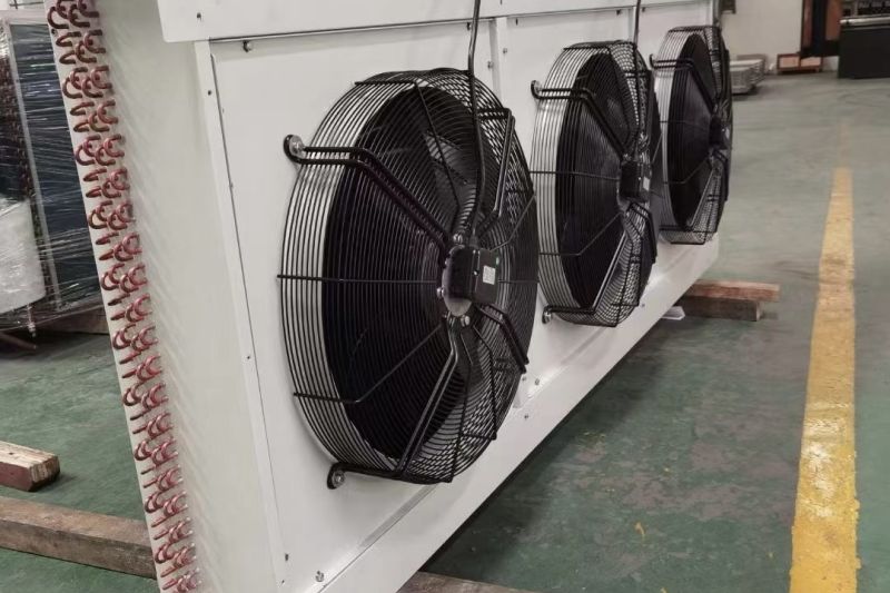 Industrial dry cooler fan array and stainless steel coil configuration