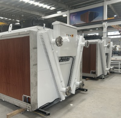 BOYI customized 930KW Copper Tube V-type Dry Cooler with Wet Curtain for Data Centers in Dubai