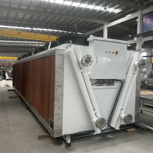 BOYI customized 930KW Copper Tube V-type Dry Cooler with Wet Curtain for Data Centers in Dubai
