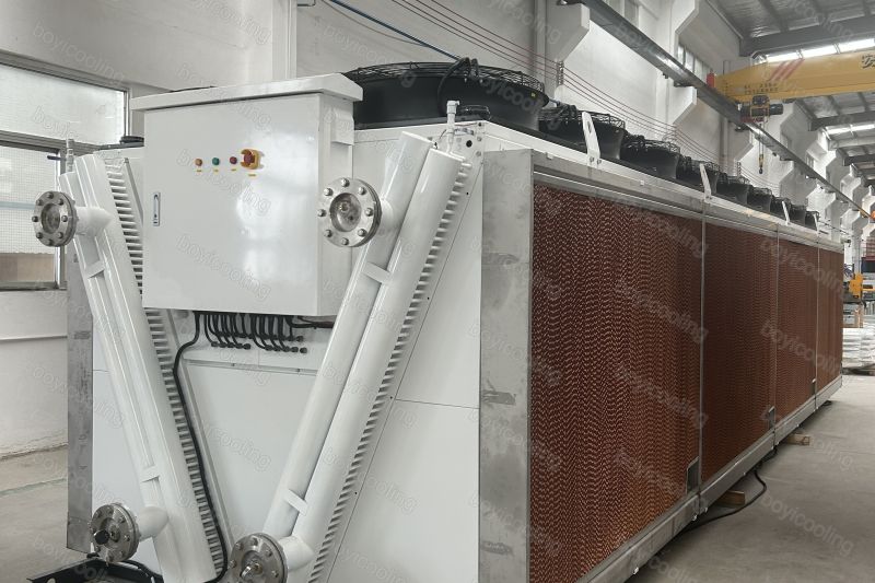 V-type dry cooler configuration showing dual coil arrangement