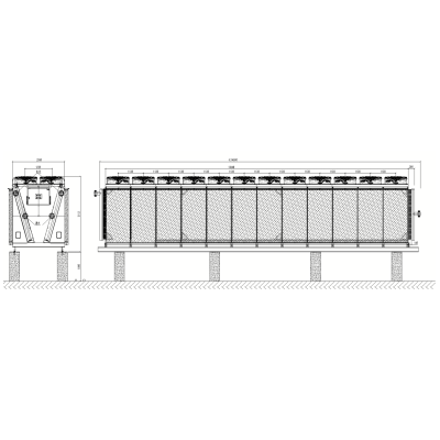 2500KW Stainless Steel Tube V-type Dry Cooler with Wet Pads for Mining Field