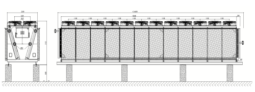 2500KW Stainless Steel Tube V-type Dry Cooler with Wet Pads for Mining Field