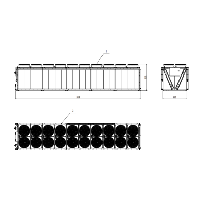 2450KW Stainless Steel Tube V-type Dry Cooler for Mining Field