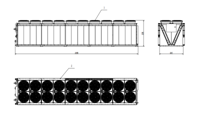 2450KW Stainless Steel Tube V-type Dry Cooler for Mining Field