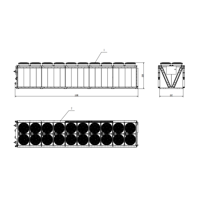 2450KW Stainless Steel Tube V-type Dry Cooler for Mining Field