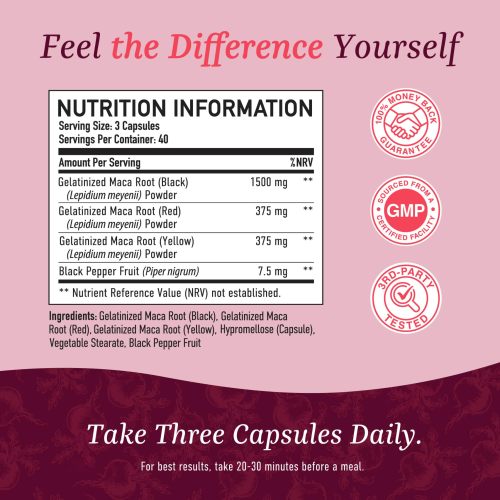 Oranvital Maca Root Capsules for Women Support Energy Hormone Balance Menopause