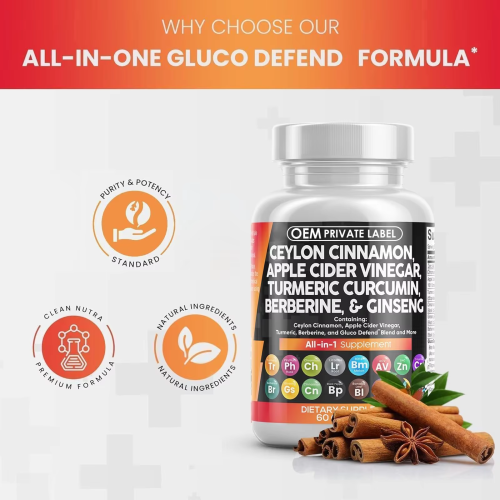 Clean Nutraceuticals Ceylon Cinnamon Turmeric Apple Cider Vinegar Ginseng Berberine Plus Bitter Melon Gymnema Milk Thistle Fenugreek