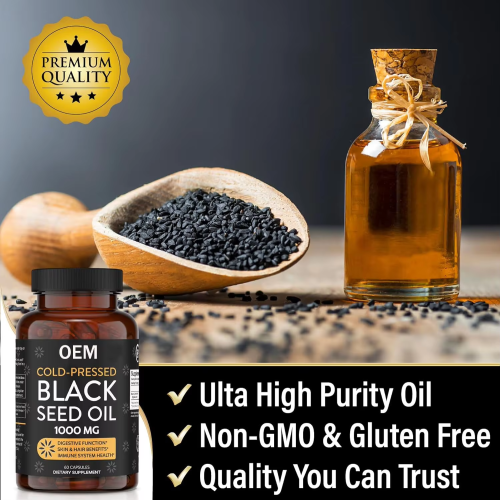 Black Seed Oil Softgel Capsules - Premium Cold-Pressed Nigella Sativa Producing Pure Black Cumin Seed Oil - Non-GMO & Vegetarian (120 Softgels)