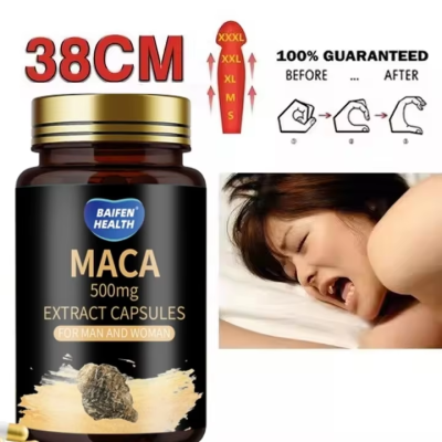 Oranvital Maca Root Extract Powder Strong Man Supplement Black Maca Root Capsules for Energy Booster