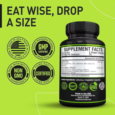 Oranvital Green Tea Weight Loss Pills for Women & Men Stomach Fat Burner Metabolism Booster Appetite Suppressant Green Tea Fat Burner Diet Pills Vegan Weight Loss Supplements