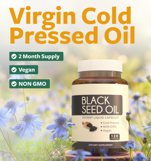 Oranvital Black Seed Oil 120 Softgel Capsules Skin Health Cold Pressed Nigella Sativa Producing Pure Black Cumin Seed Oil with Vitamin E