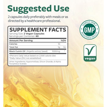 Oranvital Black Seed Oil 120 Softgel Capsules Skin Health Cold Pressed Nigella Sativa Producing Pure Black Cumin Seed Oil with Vitamin E