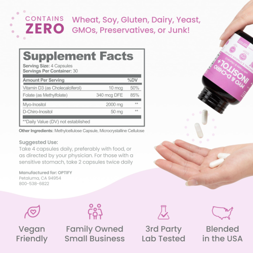 Oranvital Inositol Capsule Inositol Supplement Myo for Women Healthy Hormone Balance Healthy Ovarian Support
