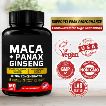 Oranvital Black Maca Root Capsules Energy Boost Maca Capsules for Men