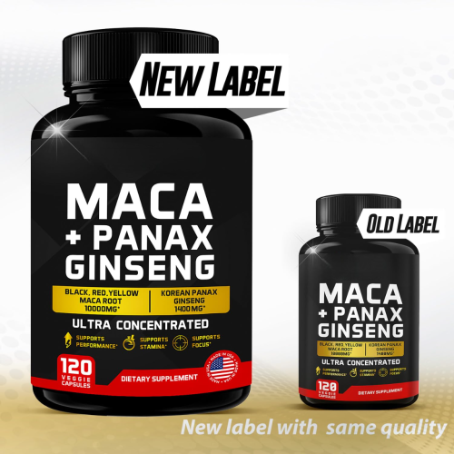 Oranvital Black Maca Root Capsules Energy Boost Maca Capsules for Men