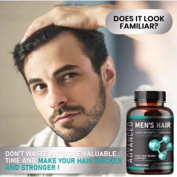Oranvital Hair Growth Vitamins For Men Anti Hair Loss Pills Regrow Hair Beard Growth Supplement For Volumize Thicker Hair Stop Hair Loss And Thinning Hair
