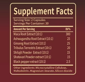 Oranvital Male Supplement Maca Root Capsule Extract Tongkat Ali Root Extract Maca Pills