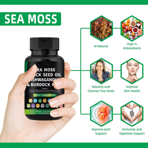 Sea Moss Supplement Black Seed Oil Capsule Sea Moss Black Seed Oil Ashwagandha Capsules