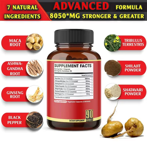 Maca Root Capsules - Supports Natural Health - Energy - Performance & Mood Supplement - Enhanced Blood Flow