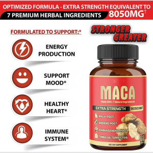 Maca Root Capsules - Supports Natural Health - Energy - Performance & Mood Supplement - Enhanced Blood Flow