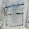 OEM ODM Regular Fit Pocketed Jean Jacket Supplier | Manufacturer Vintage Wash Denim Jacket With Front Pockets | Long Sleeve Jackets Factory