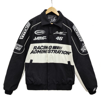 Men's Varsity Racing Jacket Factory | Custom Winter Baseball Moto Zip Up Jacket Manufacturer | Men's Embroidery LOGO Supplier For Streetwear Brands