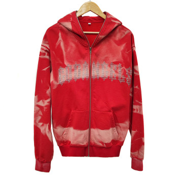 Y2K Rhinestone Vintage Zipper Hoodies Verdon | Streetwear Full Zip Up Hoodie Acid Washed Factory | Mens Hoodies Sweatshirts Cotton Manufacturer