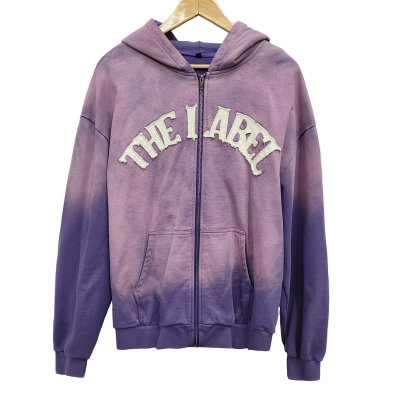 500 GSM sun washed oversized embroidered patch hoodie
