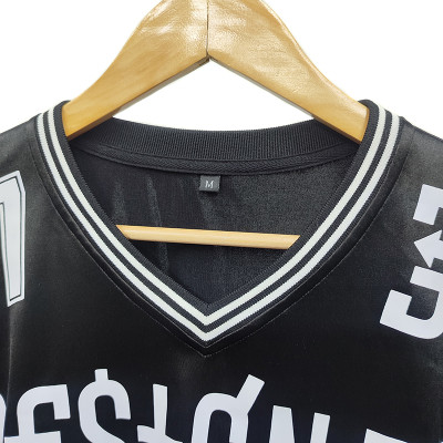 Summer Football Jersey Shirts Athletic Wear Men | V Neck Graphic Sports Mesh Tee Oversized T-Shirt | Hip Hop Clothing Men