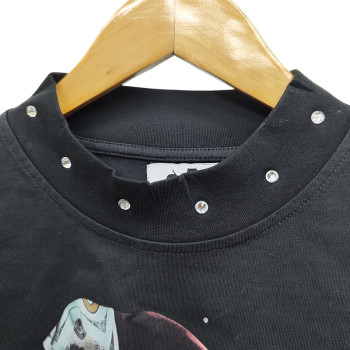 Manufacturer Men's Rhinestone Cropped T Shirt | Premium Short Sleeve Box Fit T shirt Suppliers | Men Streetwear Boxty Tee Factory