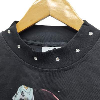 Manufacturer Men's Rhinestone Cropped T Shirt | Premium Short Sleeve Box Fit T shirt Suppliers | Men Streetwear Boxty Tee Factory