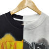 Streetwear T-shirts Manufacturer | Cropped Block Oversize Uneven Color | Uneven T Shirt Irregular Patchwork Splicing Men's Tshirts Supplier