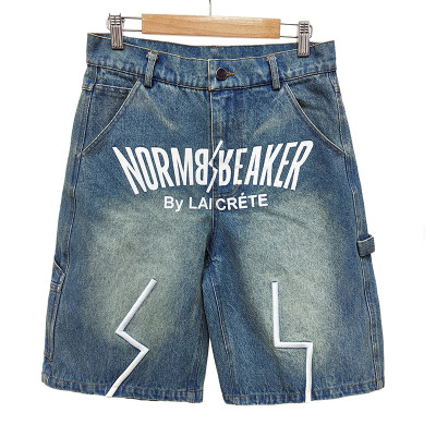 Custom Men's Acid Wash Shorts Manufacturing | Acid Wash Shorts / Jean Shorts | Graphic Screen Printing Embroidered | Streetwear Mens