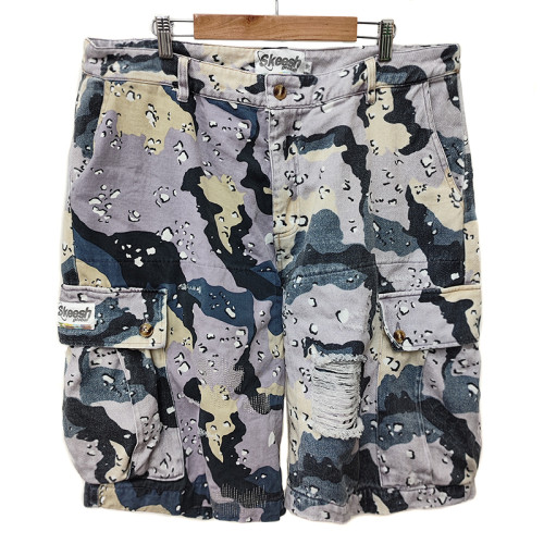 Custom Camo Cargo Shorts Manufacturer | All Over Print Camouflage Shorts | High Street Acid Wash Camo Short Pants