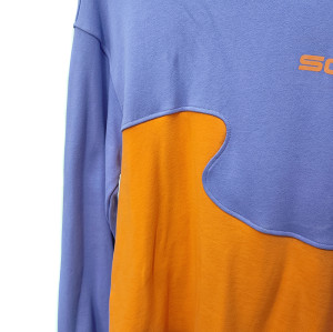 Two Tone Patchwork Sweatshirts / Light Washed / Heavyweight Cotton / Crew Neck / Men Streetwear / Small Quantity Clothing Manufacturer